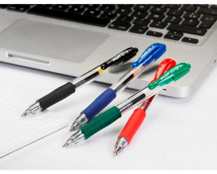 Boligrafo pilot g-2 rojo tinta gel retractil sujecion de caucho en blister
