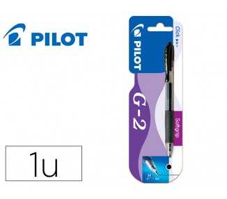 Boligrafo pilot g-2 negro tinta gel retractil sujecion de caucho en blister