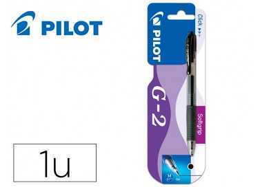 Boligrafo pilot g-2 negro tinta gel retractil sujecion de caucho en blister