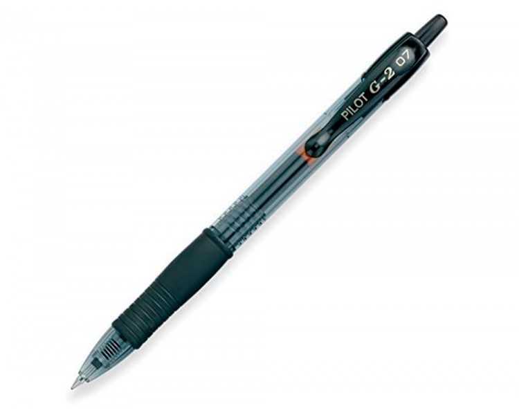 Boligrafo pilot g-2 negro tinta gel retractil sujecion de caucho en blister