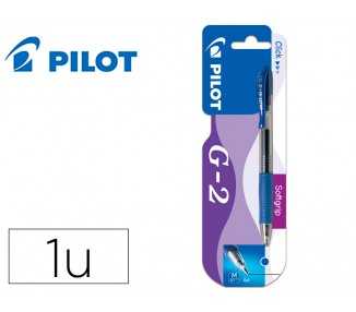 Boligrafo pilot g-2 azul tinta gel retractil sujecion de caucho en blister