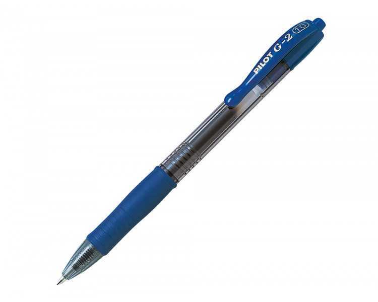 Boligrafo pilot g-2 azul tinta gel retractil sujecion de caucho en blister