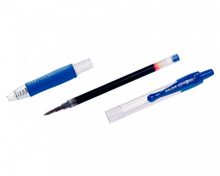 Boligrafo pilot g-2 azul tinta gel retractil sujecion de caucho en blister