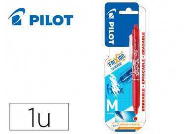 Boligrafo pilot frixion clicker borrable 0,7 mm punta media rojo en blister