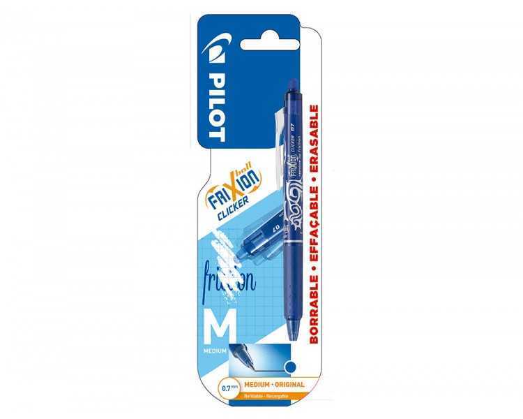 Boligrafo pilot frixion clicker borrable 0,7 mm punta media azul en blister