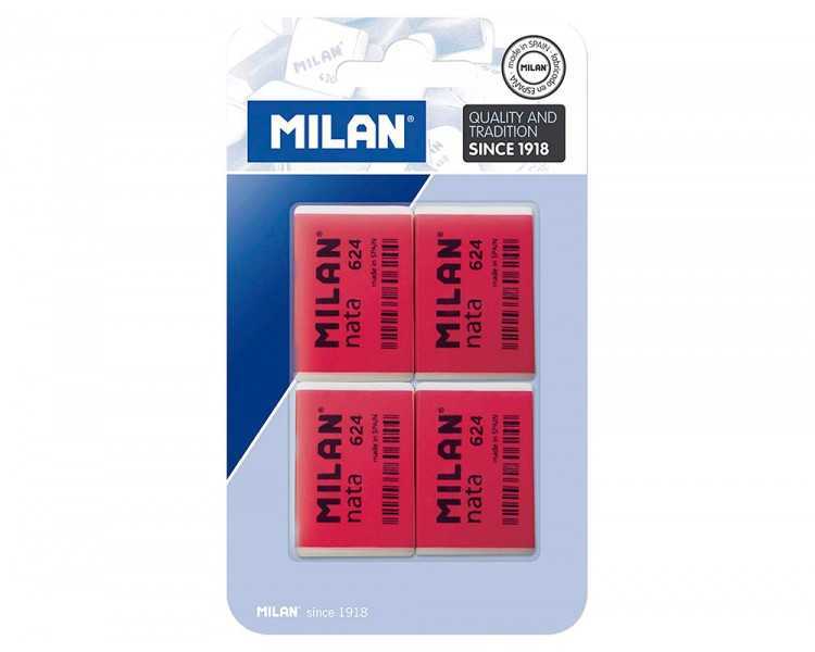 Goma de borrar milan nata 624 blister de 4 unidades