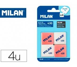 Goma de borrar milan 430 blister de 4 unidades