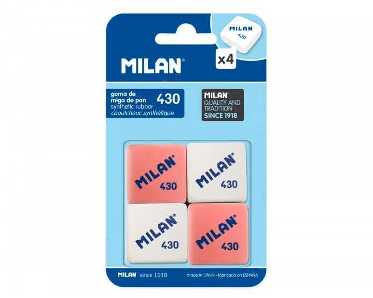 Goma de borrar milan 430 blister de 4 unidades