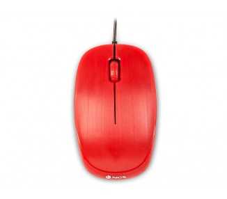 Raton ngs wired flame optico con cable 1000 dpi ambidiestros usb color rojo