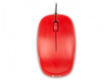 Raton ngs wired flame optico con cable 1000 dpi ambidiestros usb color rojo