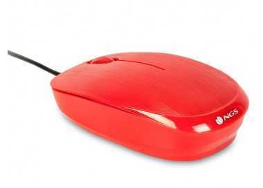Raton ngs wired flame optico con cable 1000 dpi ambidiestros usb color rojo