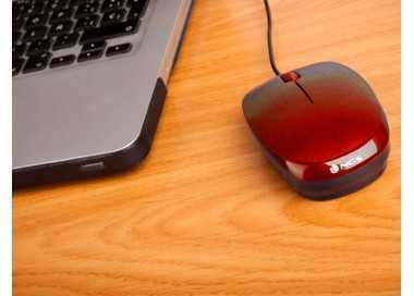 Raton ngs wired flame optico con cable 1000 dpi ambidiestros usb color rojo