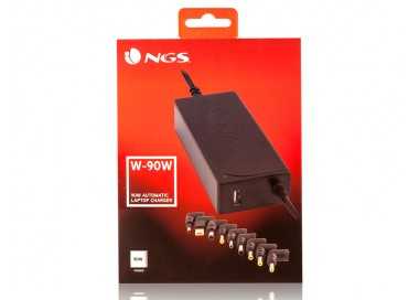Adaptador de corriente ngs automatic 90w con 9 adaptadores y salida usb 2a