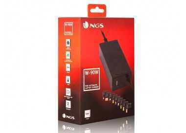 Adaptador de corriente ngs automatic 90w con 9 adaptadores y salida usb 2a
