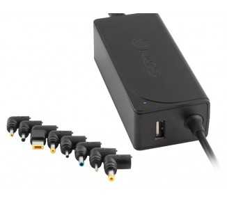 Adaptador de corriente ngs automatic 45w con 8 adaptadores y salida usb 2a
