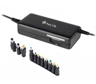 Adaptador de corriente ngs manual laptop 90w con 11 adaptadores
