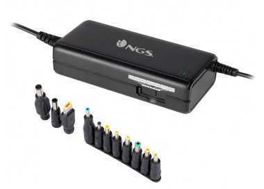 Adaptador de corriente ngs manual laptop 90w con 11 adaptadores