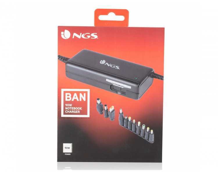 Adaptador de corriente ngs manual laptop 90w con 11 adaptadores