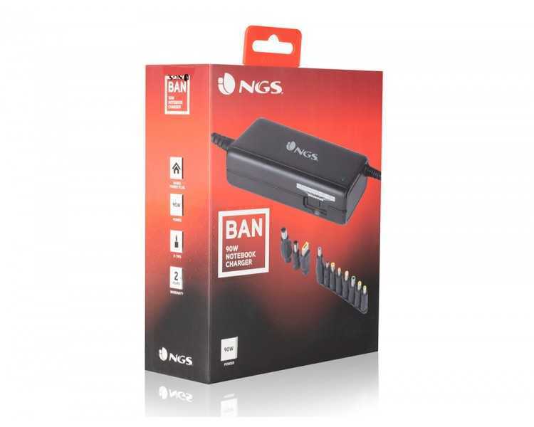 Adaptador de corriente ngs manual laptop 90w con 11 adaptadores