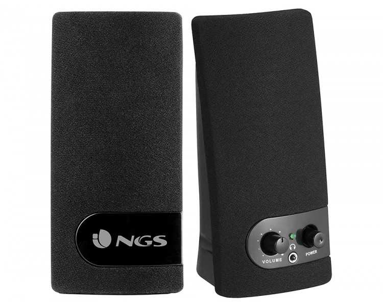 Altavoz ngs multimedia 2.0 rms 2w alimentacion usb con interruptor volumen color negro