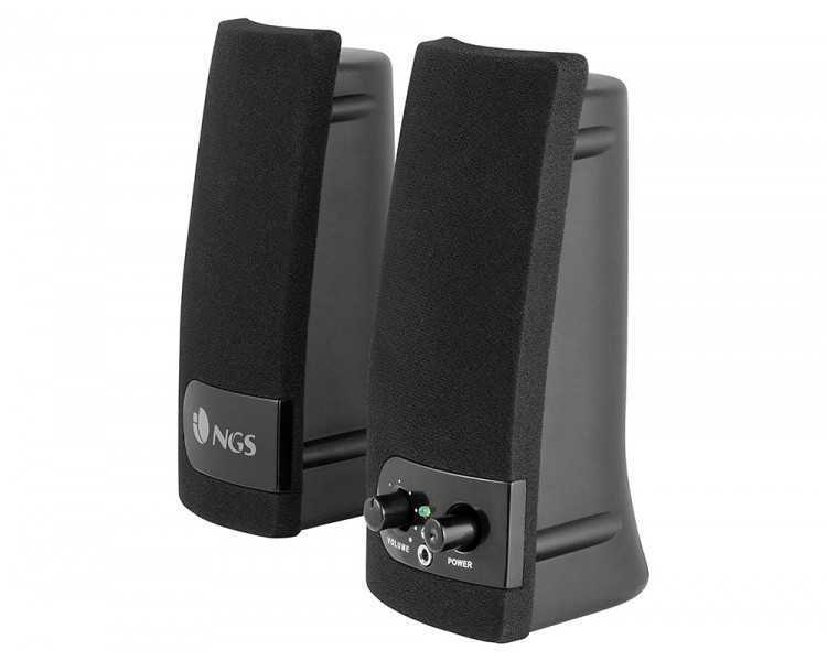 Altavoz ngs multimedia 2.0 rms 2w alimentacion usb con interruptor volumen color negro