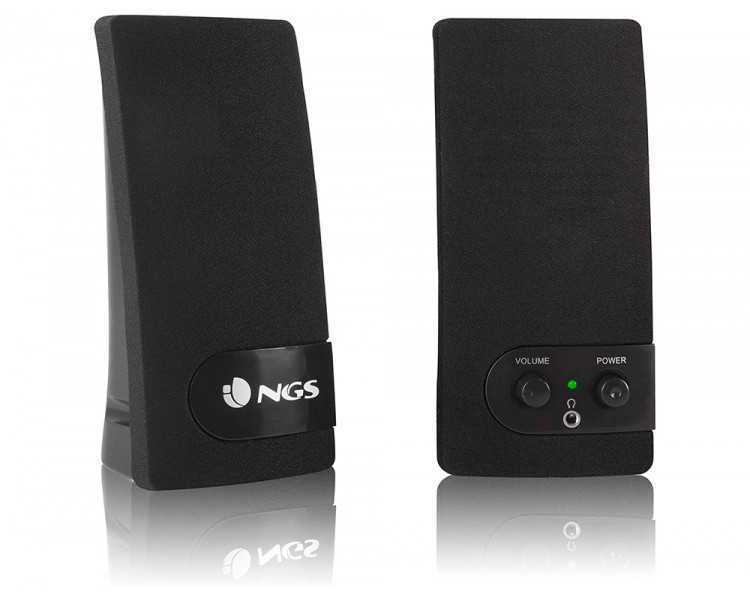 Altavoz ngs multimedia 2.0 rms 2w alimentacion usb con interruptor volumen color negro