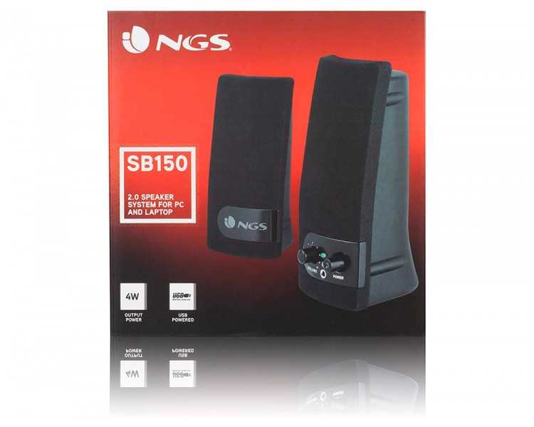Altavoz ngs multimedia 2.0 rms 2w alimentacion usb con interruptor volumen color negro