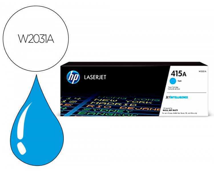 Toner hp 415a para hp color laserjet pro m454 mfp m479 cian 2100p