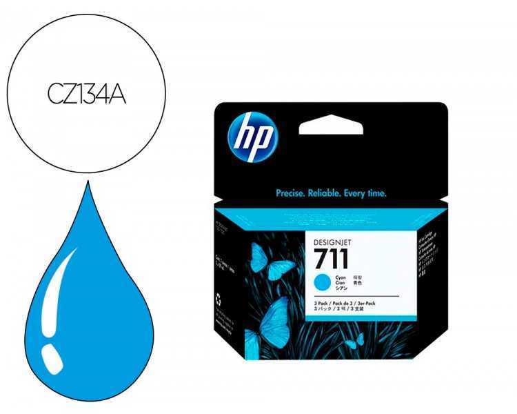 Ink-jet hp designjet t120/t520 cian n 711 pack 3/1000 paginas