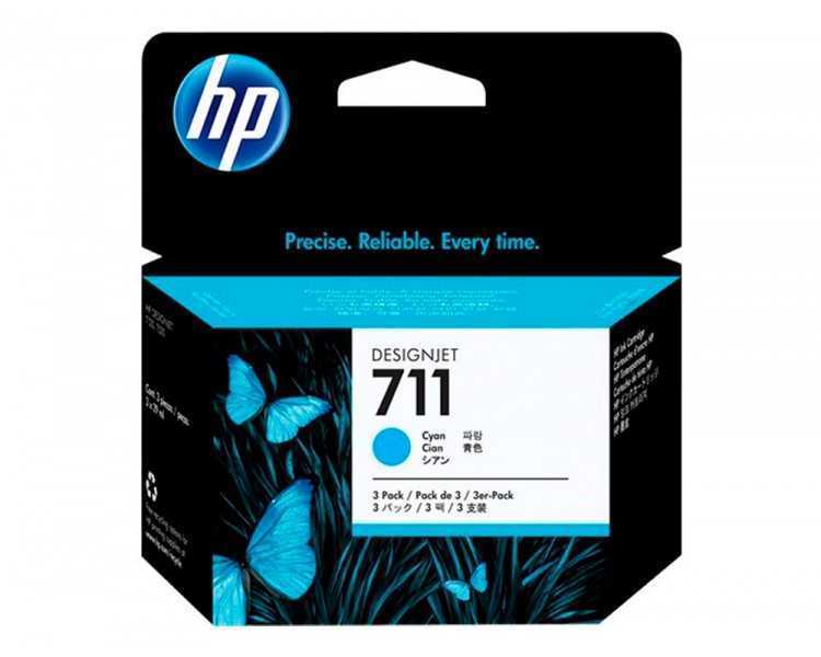 Ink-jet hp designjet t120/t520 cian n 711 pack 3/1000 paginas