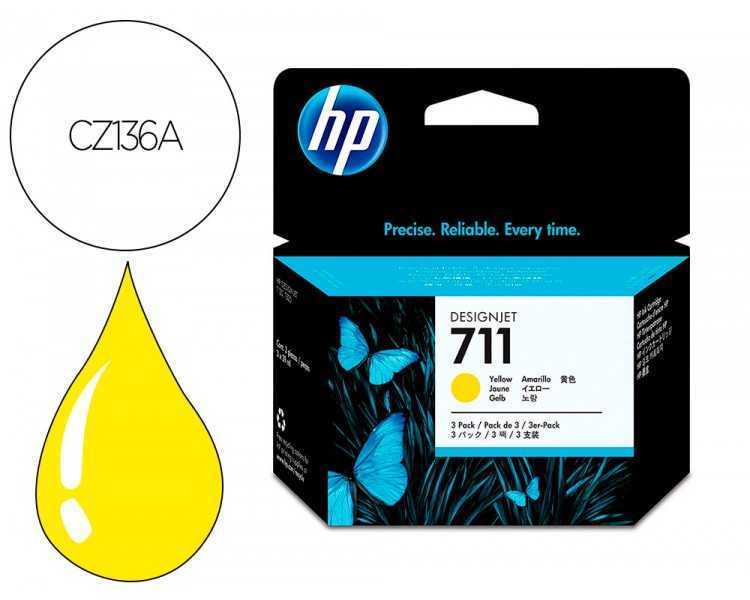 Ink-jet hp designjet t120/t520 amarillo n 711 pack 3/1000 paginas