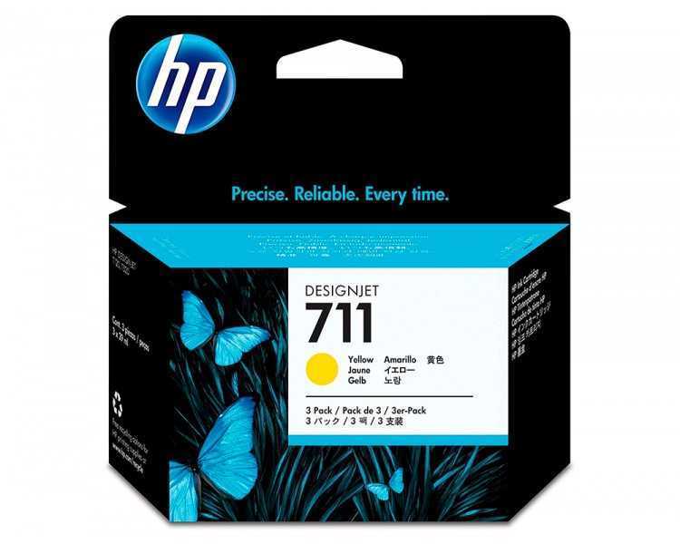 Ink-jet hp designjet t120/t520 amarillo n 711 pack 3/1000 paginas