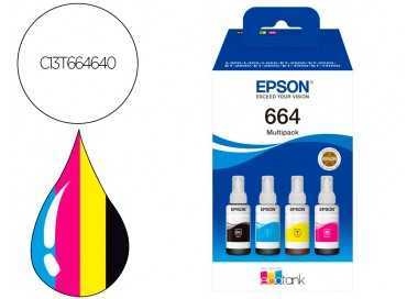 Ink-epson /664 4 clr multipack (bk / c / m / y) ecotank l300 / l355 / l555 / et-2500 / et-2550 / et-2600 /