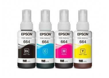 Ink-epson /664 4 clr multipack (bk / c / m / y) ecotank l300 / l355 / l555 / et-2500 / et-2550 / et-2600 /