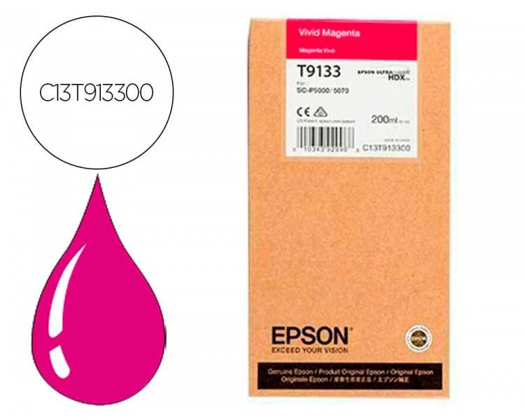 Ink-jet epson t9133 vivid magenta ink 200ml