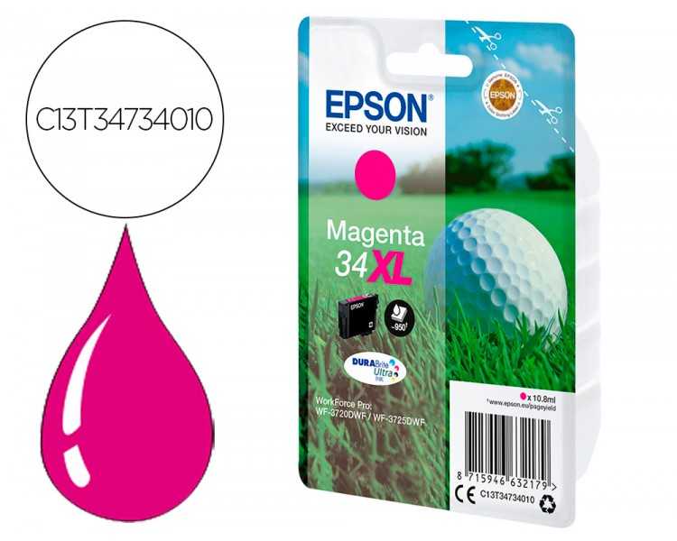 Ink-jet epson work force pro wf-3720dwf/3725dwf magenta 34xl durabrite ultra ink 950 paginas