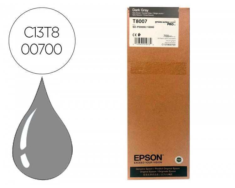 Ink-jet epson singlepack dark gray t800700 ultrachrome pro 700ml