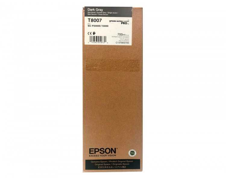 Ink-jet epson singlepack dark gray t800700 ultrachrome pro 700ml