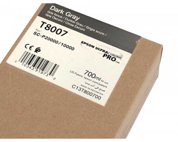 Ink-jet epson singlepack dark gray t800700 ultrachrome pro 700ml