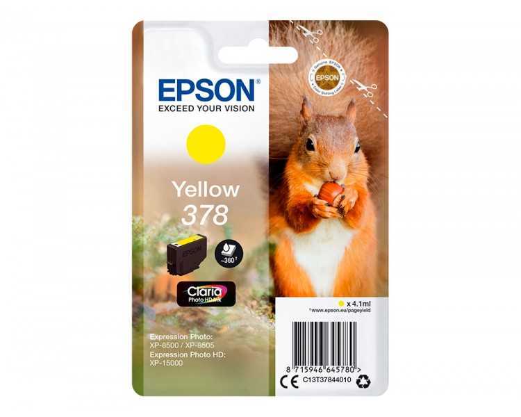 Ink-jet epson singlepack amarillo 378 claria photo hd ink