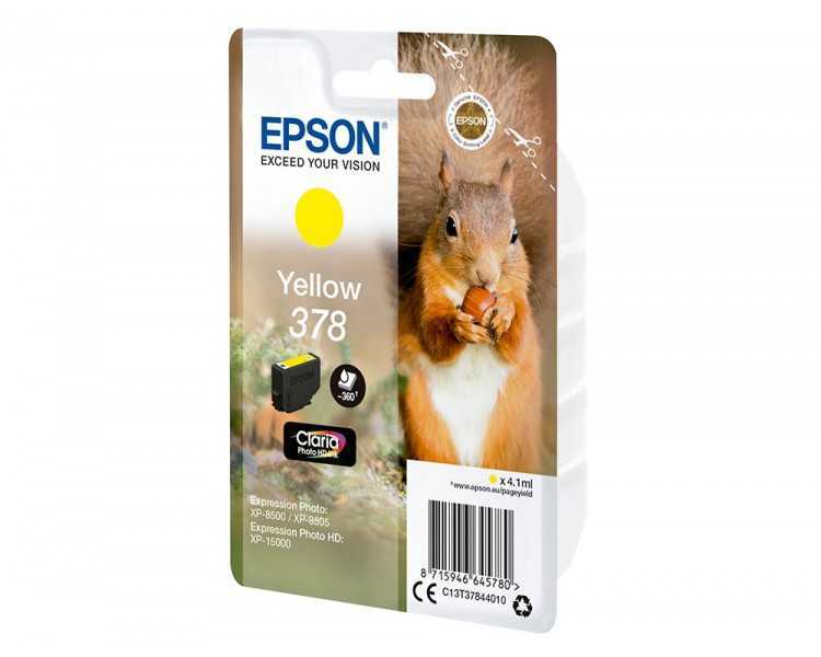 Ink-jet epson singlepack amarillo 378 claria photo hd ink