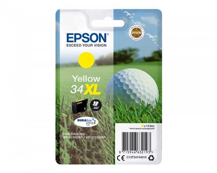 Ink-jet epson work force pro wf-3720dwf/3725dwf amarillo 34xl durabrite ultra ink 950 paginas