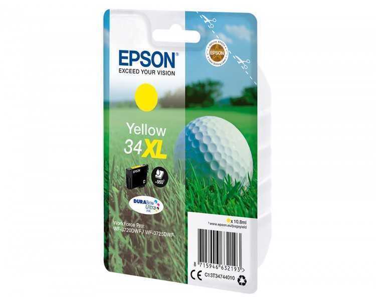 Ink-jet epson work force pro wf-3720dwf/3725dwf amarillo 34xl durabrite ultra ink 950 paginas