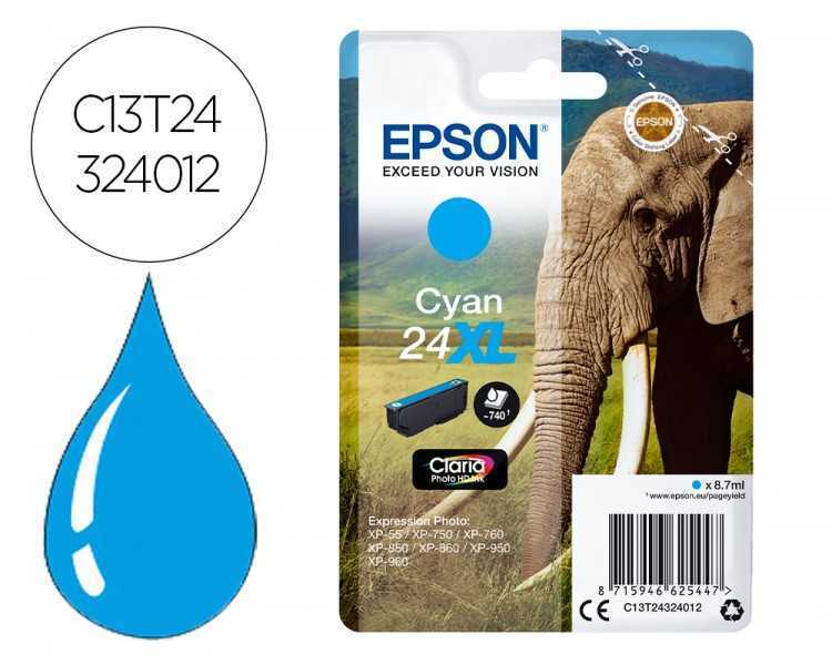 Ink-jet epson claria photo hd ink cian 24xl expression photo xp-760/950