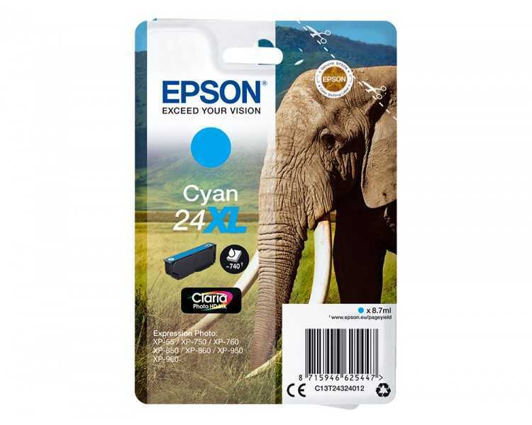 Ink-jet epson claria photo hd ink cian 24xl expression photo xp-760/950