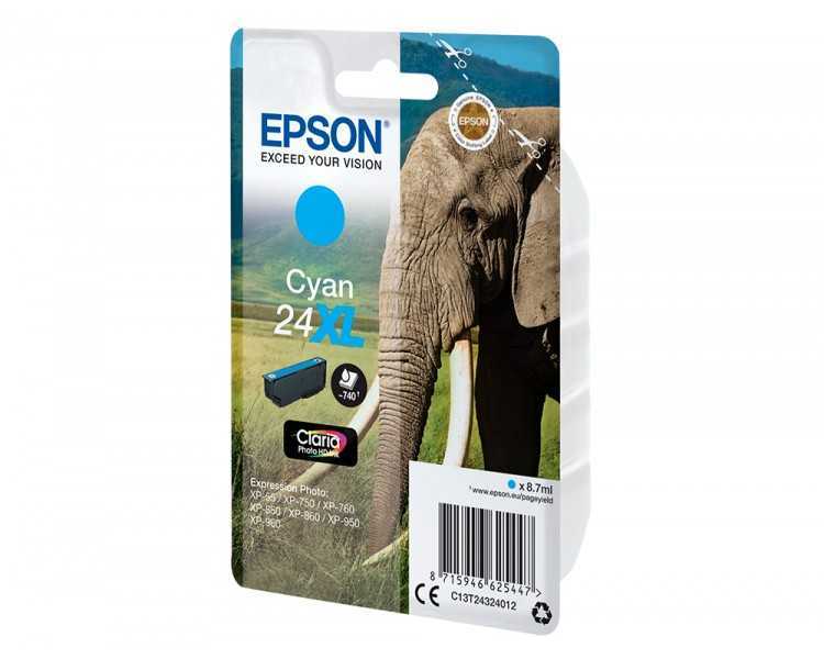 Ink-jet epson claria photo hd ink cian 24xl expression photo xp-760/950