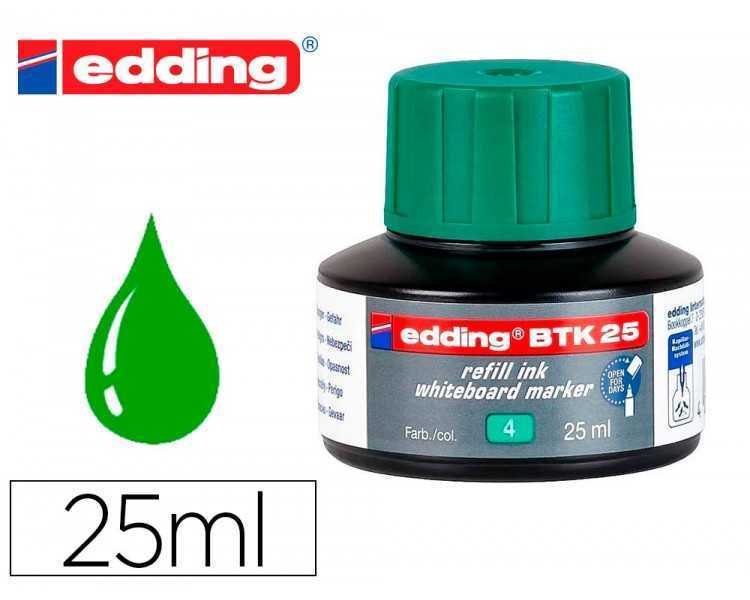Tinta rotulador edding pizarra blanca btk-25 color verde bote 25 ml