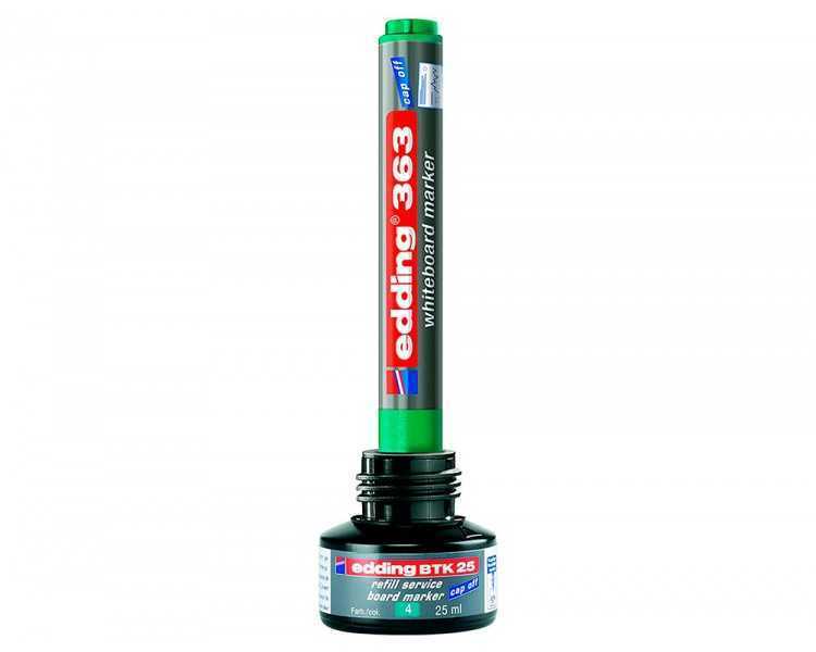 Tinta rotulador edding pizarra blanca btk-25 color verde bote 25 ml