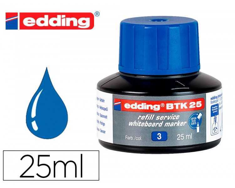 Tinta rotulador edding pizarra blanca btk-25 color azul bote 25 ml