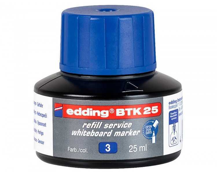 Tinta rotulador edding pizarra blanca btk-25 color azul bote 25 ml